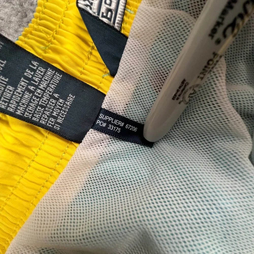 Polo Ralph Lauren Mens Teal Blue Yellow Swim Trunks Medium Mesh Lined Drawstring